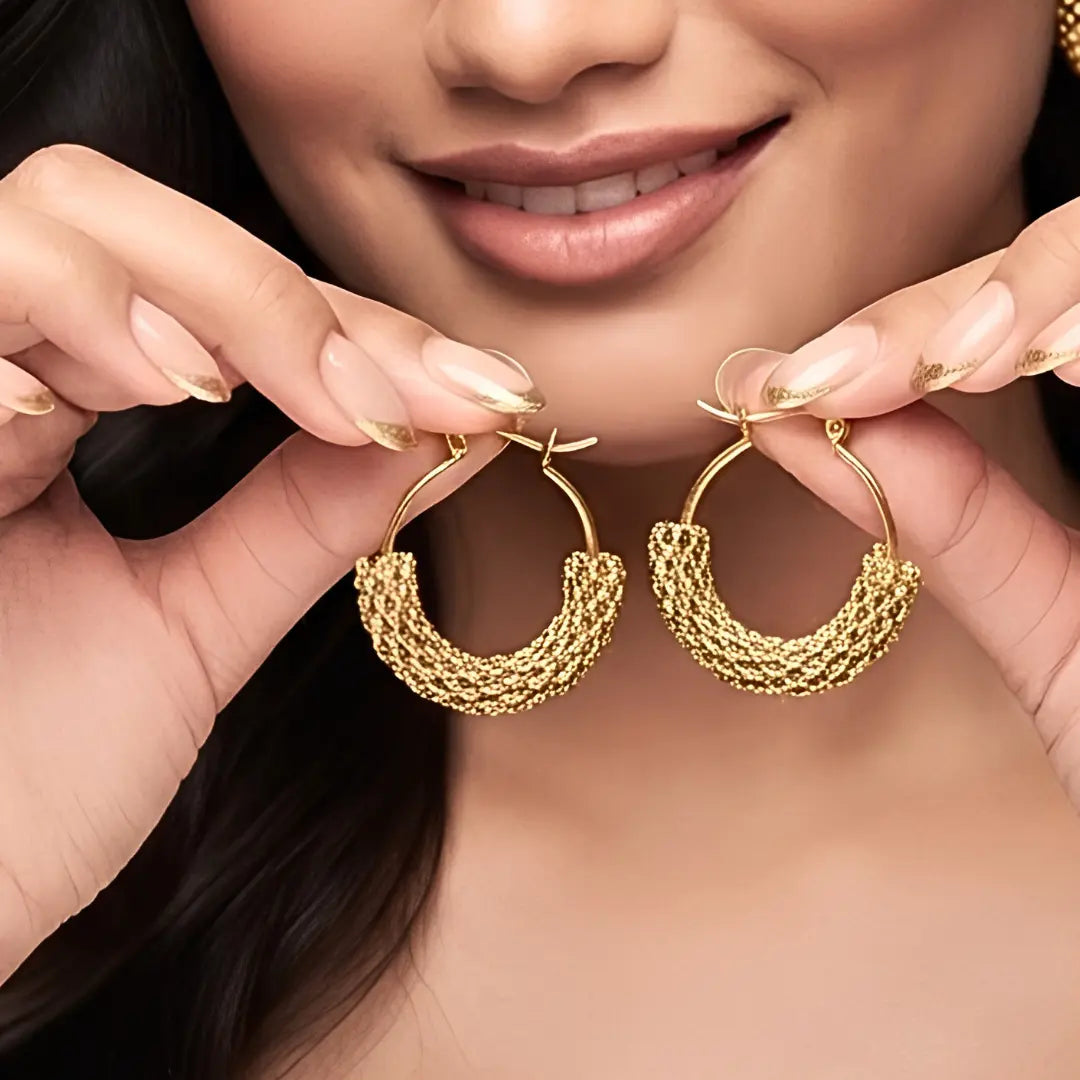 18K Gold Filled Classic Hoop Earrings – 20mm Polished Lightweight Everyday Hoop Earrings for Women